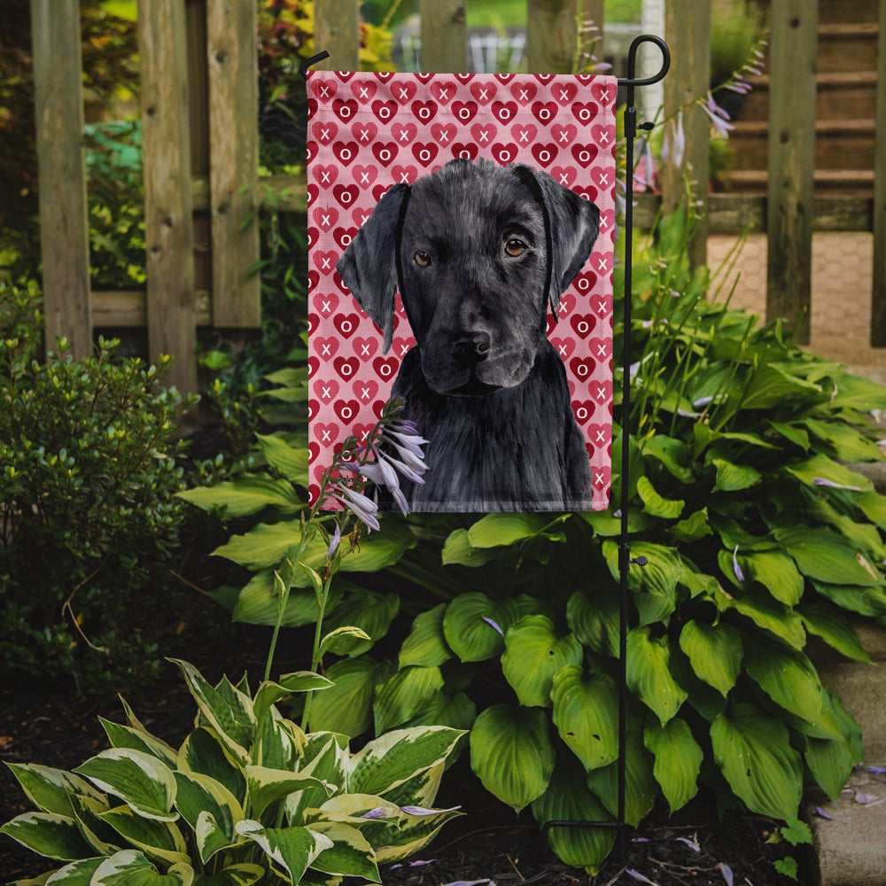 Labrador Black Hearts Love Valentine's Day Garden Flag Mailbox Decorative Yard Banner Outside Patio Artwork for Flower Beds, Garden Size, Multicolor