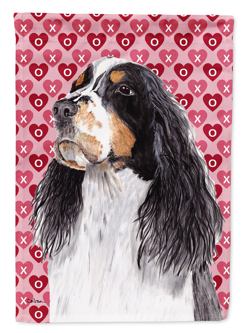 Springer Spaniel Hearts Love Valentine's Day Garden Flag Mailbox Decorative Yard Banner Outside Patio Artwork for Flower Beds, Garden Size, Multicolor