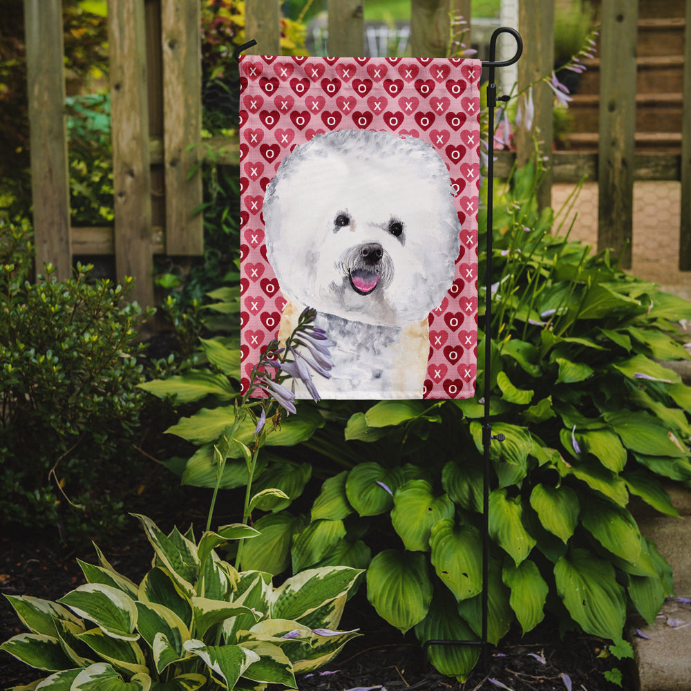 Bichon Frise Hearts Love and Valentine's Day Portrait Garden Flag Mailbox Decorative Yard Banner Outside Patio Artwork for Flower Beds, Garden Size, Multicolor