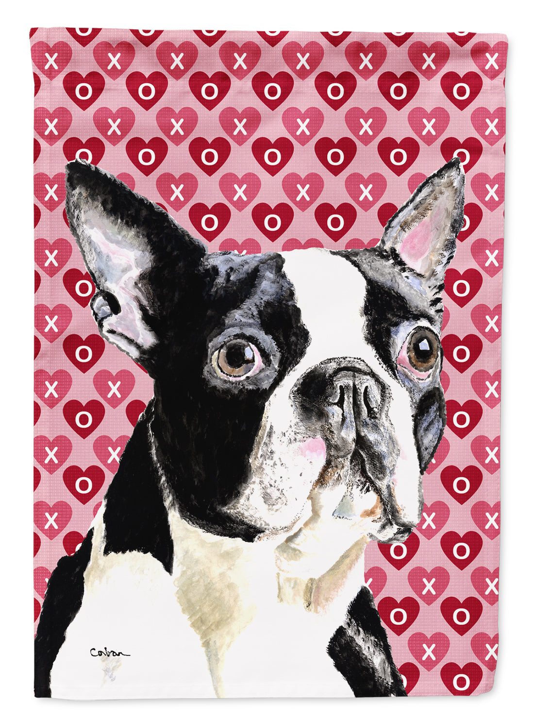 Boston Terrier Hearts Love Valentine's Day Garden Flag Mailbox Decorative Yard Banner Outside Patio Artwork for Flower Beds, Garden Size, Multicolor