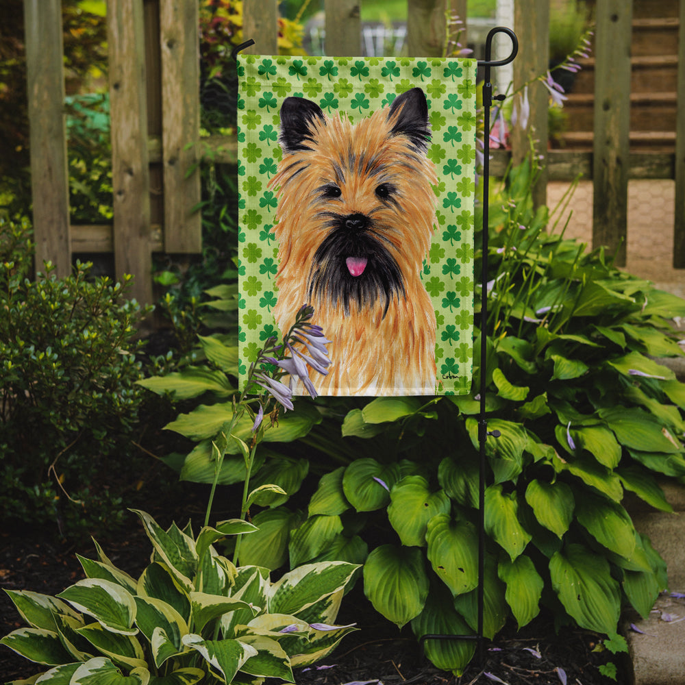Cairn Terrier St. Patrick's Day Shamrock Portrait Garden Flag Mailbox Decorative Yard Banner Outside Patio Artwork for Flower Beds, Garden Size, Multicolor