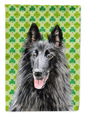 Belgian Sheepdog St. Patrick's Day Shamrock Portrait Garden Flag Mailbox Decorative Yard Banner Outside Patio Artwork for Flower Beds, Garden Size, Multicolor