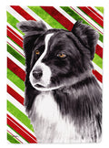 Border Collie Candy Cane Holiday Christmas Garden Flag Mailbox Decorative Yard Banner Outside Patio Artwork for Flower Beds, Garden Size, Multicolor