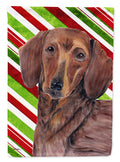 Dachshund Candy Cane Holiday Christmas Garden Flag Mailbox Decorative Yard Banner Outside Patio Artwork for Flower Beds, Garden Size, Multicolor