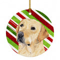 Labrador Candy Cane Holiday Christmas Ceramic Ornament Christmas Tree Hanging Decorations for Home Christmas Holiday, Party, Gift, 3 in, Multicolor