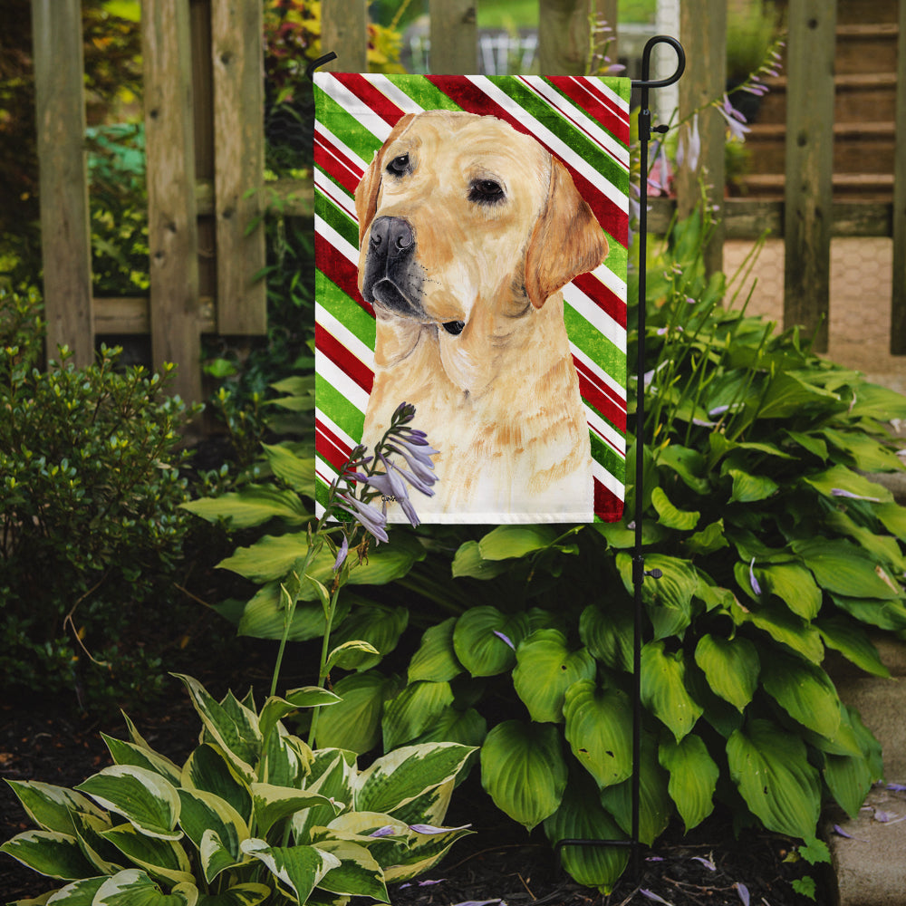 Labrador Candy Cane Holiday Christmas Garden Flag Mailbox Decorative Yard Banner Outside Patio Artwork for Flower Beds, Garden Size, Multicolor