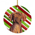 Vizsla Candy Cane Holiday Christmas Ceramic Ornament Christmas Tree Hanging Decorations for Home Christmas Holiday, Party, Gift, 3 in, Multicolor