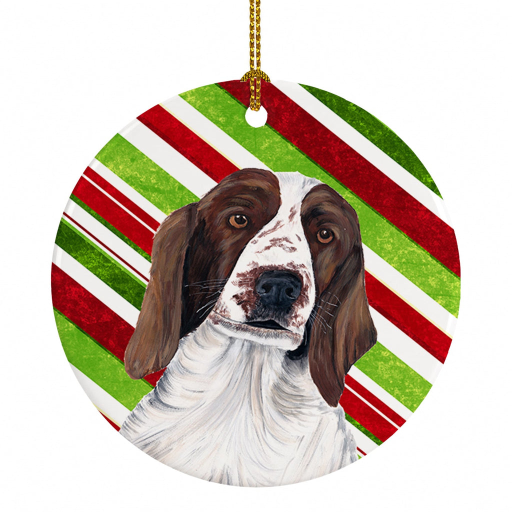 Welsh Springer Spaniel Candy Cane Holiday Christmas Ceramic Ornament Christmas Tree Hanging Decorations for Home Christmas Holiday, Party, Gift, 3 in, Multicolor