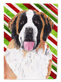 Saint Bernard Candy Cane Holiday Christmas Garden Flag Mailbox Decorative Yard Banner Outside Patio Artwork for Flower Beds, Garden Size, Multicolor