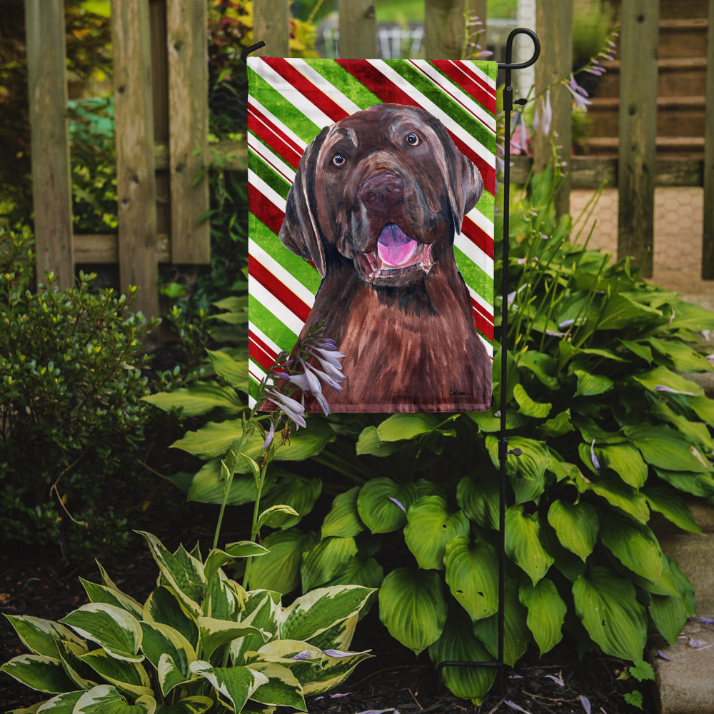 Labrador Candy Cane Holiday Christmas Garden Flag Mailbox Decorative Yard Banner Outside Patio Artwork for Flower Beds, Garden Size, Multicolor