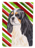 Cavalier Spaniel Candy Cane Holiday Christmas Garden Flag Mailbox Decorative Yard Banner Outside Patio Artwork for Flower Beds, Garden Size, Multicolor