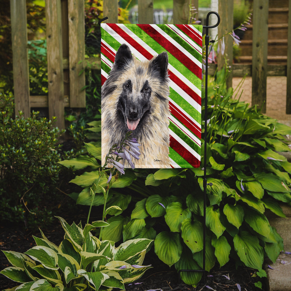 Belgian Tervuren Candy Cane Holiday Christmas Garden Flag Mailbox Decorative Yard Banner Outside Patio Artwork for Flower Beds, Garden Size, Multicolor