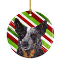 Australian Cattle Dog Candy Cane Holiday Christmas Ceramic Ornament Christmas Tree Hanging Decorations for Home Christmas Holiday, Party, Gift, 3 in, Multicolor