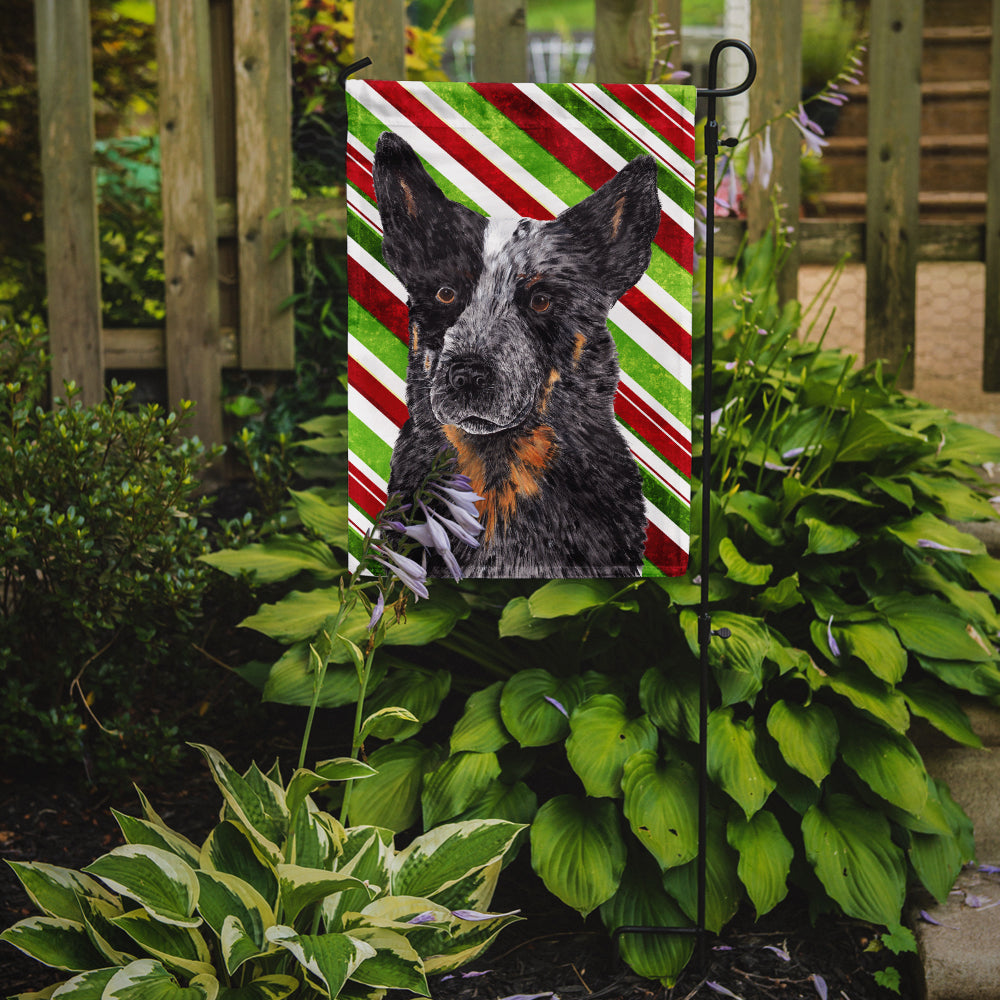 Australian Cattle Dog Candy Cane Holiday Christmas Garden Flag Mailbox Decorative Yard Banner Outside Patio Artwork for Flower Beds, Garden Size, Multicolor