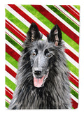 Belgian Sheepdog Candy Cane Holiday Christmas Garden Flag Mailbox Decorative Yard Banner Outside Patio Artwork for Flower Beds, Garden Size, Multicolor