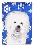 Bichon Frise Winter Snowflakes Holiday Garden Flag Mailbox Decorative Yard Banner Outside Patio Artwork for Flower Beds, Garden Size, Multicolor