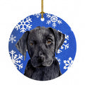 Labrador Winter Snowflakes Holiday Ceramic Ornament Christmas Tree Hanging Decorations for Home Christmas Holiday, Party, Gift, 3 in, Multicolor