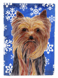 Yorkie Winter Snowflakes Holiday Garden Flag Mailbox Decorative Yard Banner Outside Patio Artwork for Flower Beds, Garden Size, Multicolor