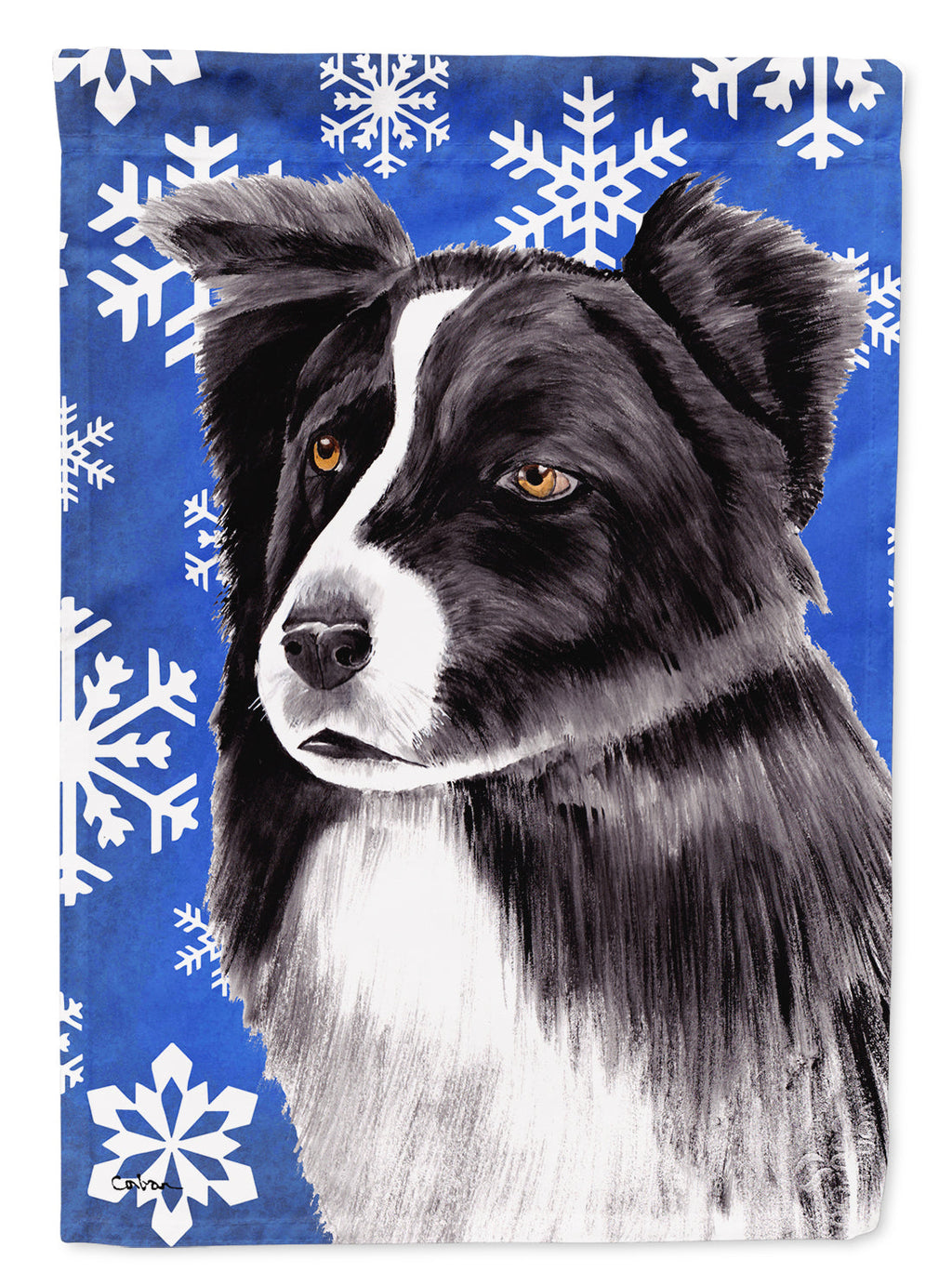 Border Collie Winter Snowflakes Holiday Garden Flag Mailbox Decorative Yard Banner Outside Patio Artwork for Flower Beds, Garden Size, Multicolor