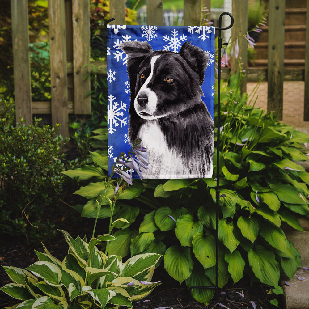 Border Collie Winter Snowflakes Holiday Garden Flag Mailbox Decorative Yard Banner Outside Patio Artwork for Flower Beds, Garden Size, Multicolor