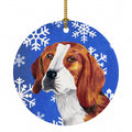 Beagle Winter Snowflakes Holiday Ceramic Ornament Christmas Tree Hanging Decorations for Home Christmas Holiday, Party, Gift, 3 in, Multicolor