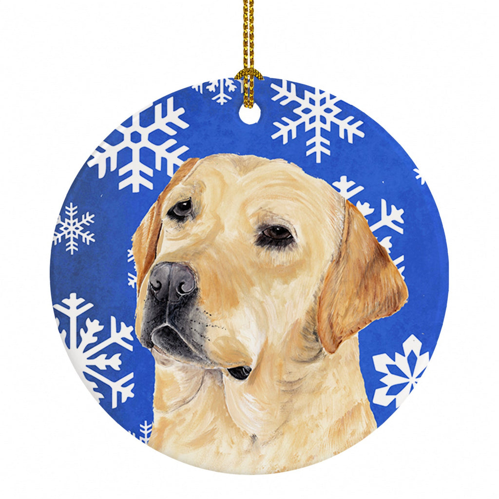 Labrador Winter Snowflakes Holiday Ceramic Ornament Christmas Tree Hanging Decorations for Home Christmas Holiday, Party, Gift, 3 in, Multicolor