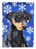 Doberman Winter Snowflakes Holiday Garden Flag Mailbox Decorative Yard Banner Outside Patio Artwork for Flower Beds, Garden Size, Multicolor