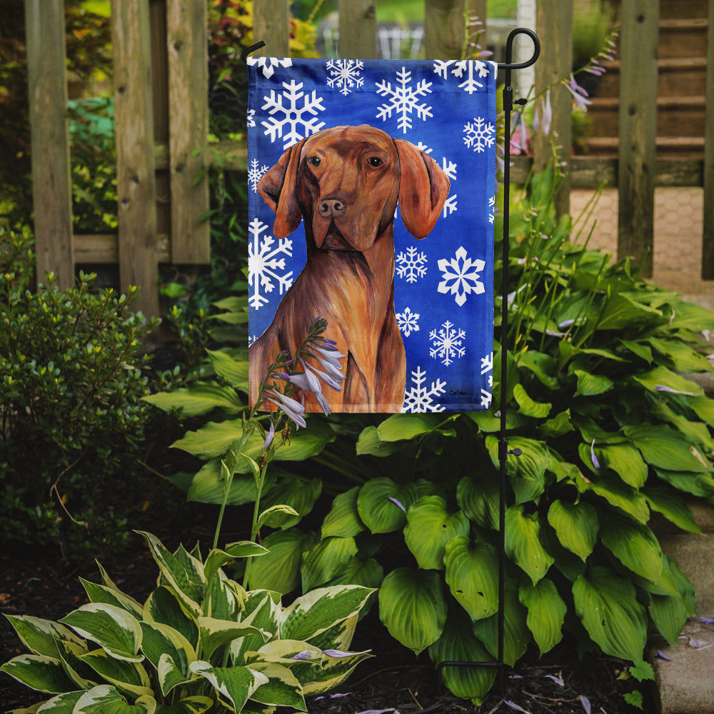 Vizsla Winter Snowflakes Holiday Garden Flag Mailbox Decorative Yard Banner Outside Patio Artwork for Flower Beds, Garden Size, Multicolor