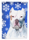 Pit Bull Winter Snowflakes Holiday Garden Flag Mailbox Decorative Yard Banner Outside Patio Artwork for Flower Beds, Garden Size, Multicolor