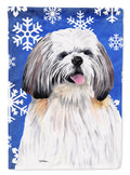 Shih Tzu Winter Snowflakes Holiday Garden Flag Mailbox Decorative Yard Banner Outside Patio Artwork for Flower Beds, Garden Size, Multicolor