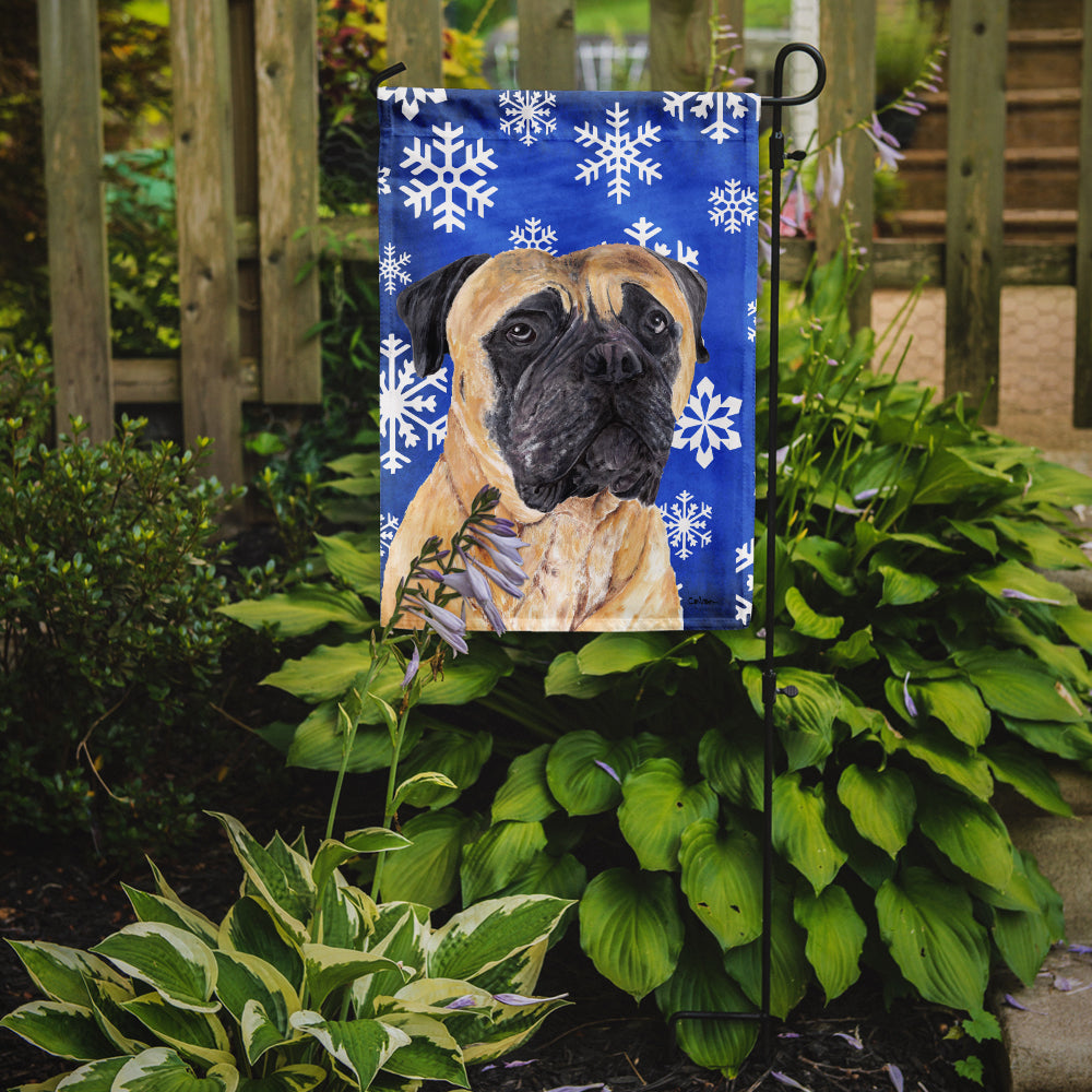 Mastiff Winter Snowflakes Holiday Garden Flag Mailbox Decorative Yard Banner Outside Patio Artwork for Flower Beds, Garden Size, Multicolor