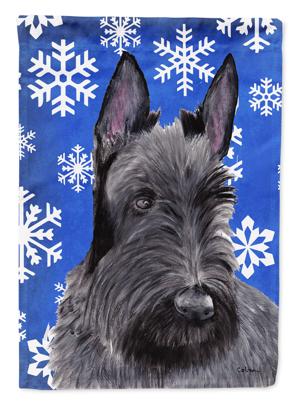 Scottish Terrier Winter Snowflakes Holiday Garden Flag Mailbox Decorative Yard Banner Outside Patio Artwork for Flower Beds, Garden Size, Multicolor