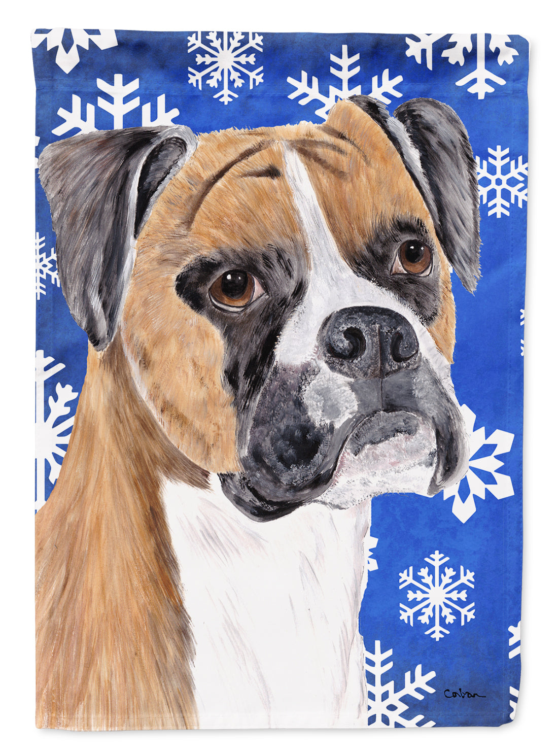 Boxer Winter Snowflakes Holiday Garden Flag Mailbox Decorative Yard Banner Outside Patio Artwork for Flower Beds, Garden Size, Multicolor