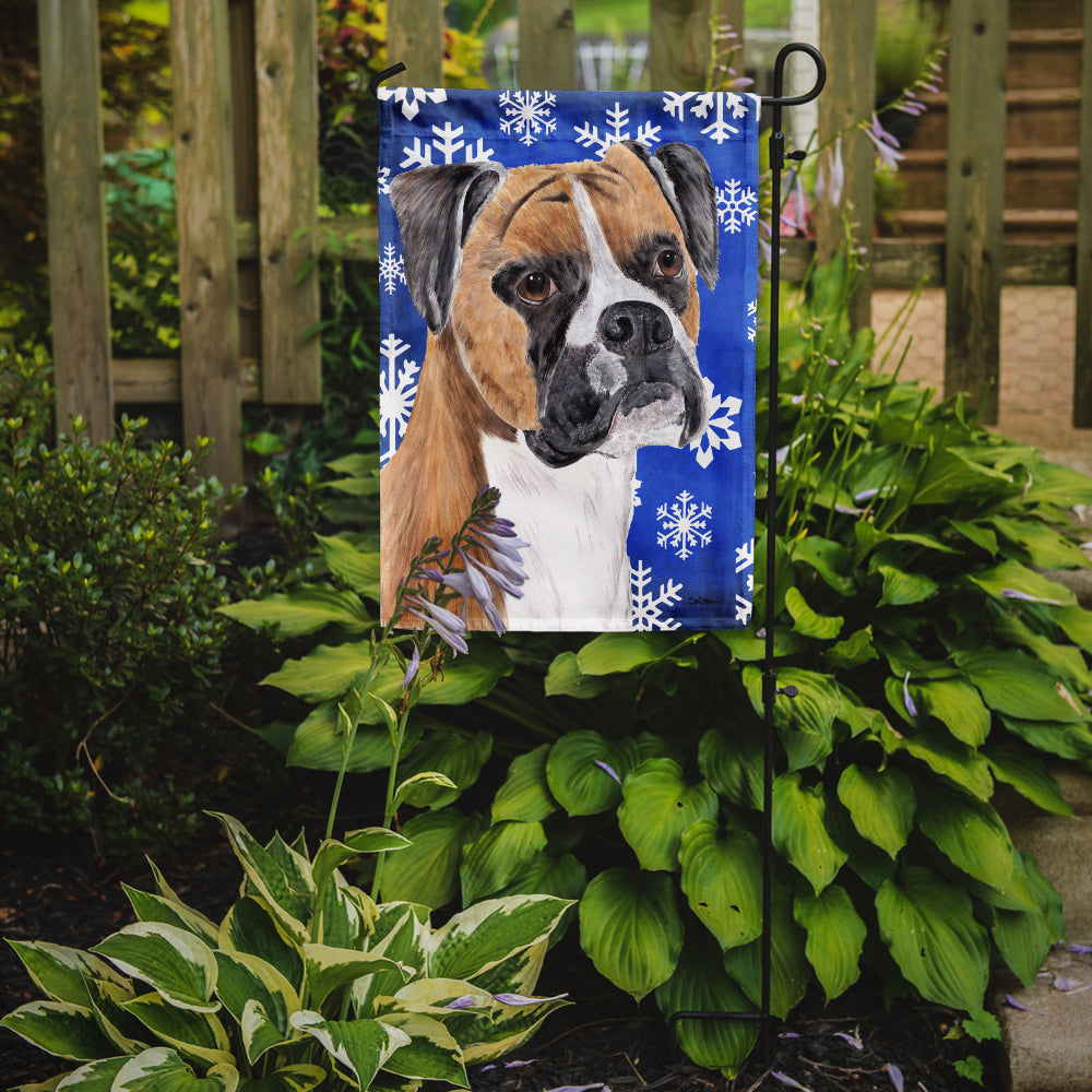 Boxer Winter Snowflakes Holiday Garden Flag Mailbox Decorative Yard Banner Outside Patio Artwork for Flower Beds, Garden Size, Multicolor