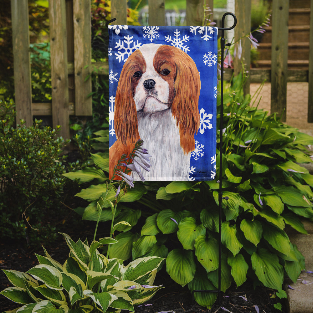 Cavalier Spaniel Winter Snowflakes Holiday Garden Flag Mailbox Decorative Yard Banner Outside Patio Artwork for Flower Beds, Garden Size, Multicolor