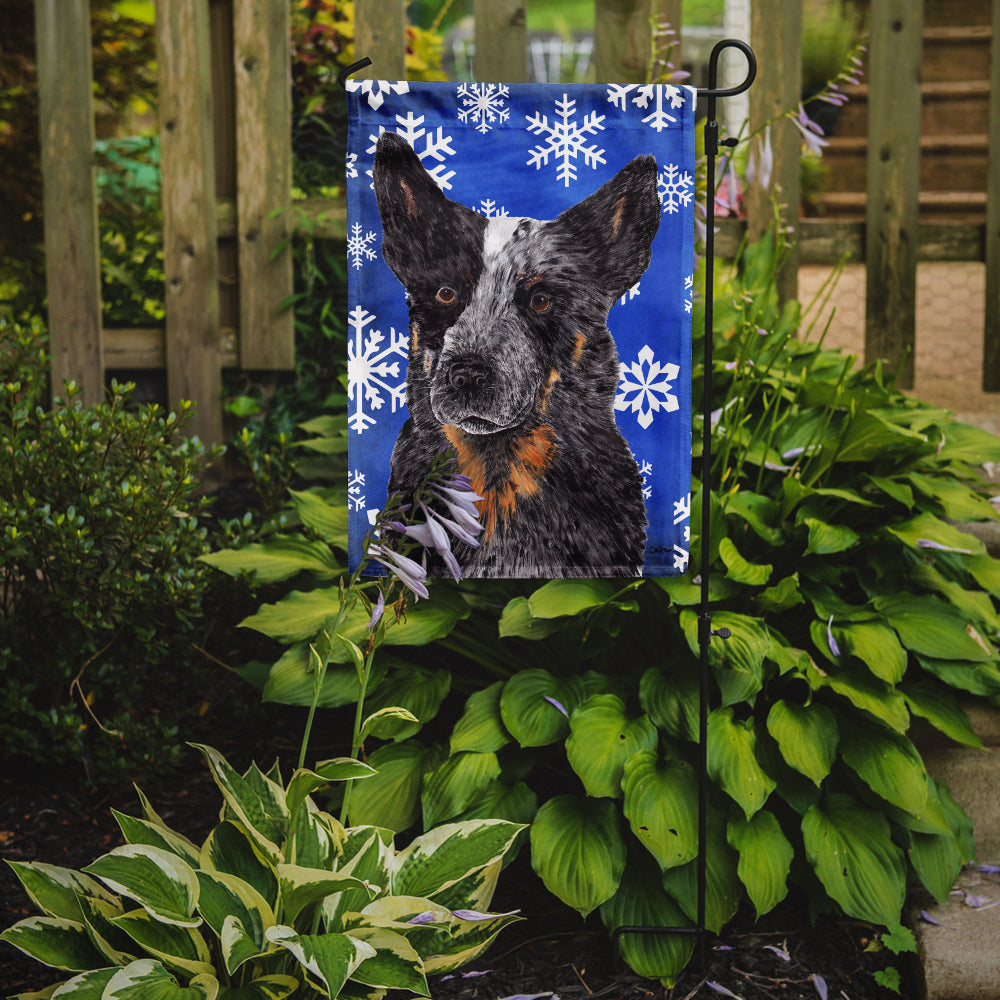 Australian Cattle Dog Winter Snowflakes Holiday Garden Flag Mailbox Decorative Yard Banner Outside Patio Artwork for Flower Beds, Garden Size, Multicolor
