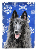 Belgian Sheepdog Winter Snowflakes Holiday Garden Flag Mailbox Decorative Yard Banner Outside Patio Artwork for Flower Beds, Garden Size, Multicolor