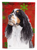 Springer Spaniel Red and Green Snowflakes Holiday Christmas Garden Flag Mailbox Decorative Yard Banner Outside Patio Artwork for Flower Beds, Garden Size, Multicolor