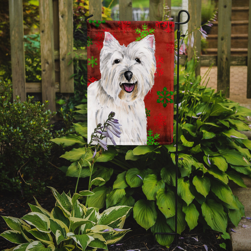 Westie Red and Green Snowflakes Holiday Christmas Garden Flag Mailbox Decorative Yard Banner Outside Patio Artwork for Flower Beds, Garden Size, Multicolor