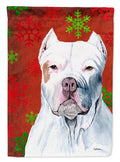 Pit Bull Red and Green Snowflakes Holiday Christmas Garden Flag Mailbox Decorative Yard Banner Outside Patio Artwork for Flower Beds, Garden Size, Multicolor