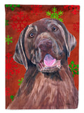 Labrador Red and Green Snowflakes Holiday Christmas Garden Flag Mailbox Decorative Yard Banner Outside Patio Artwork for Flower Beds, Garden Size, Multicolor