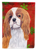 Cavalier Spaniel Red and Green Snowflakes Holiday Christmas Garden Flag Mailbox Decorative Yard Banner Outside Patio Artwork for Flower Beds, Garden Size, Multicolor