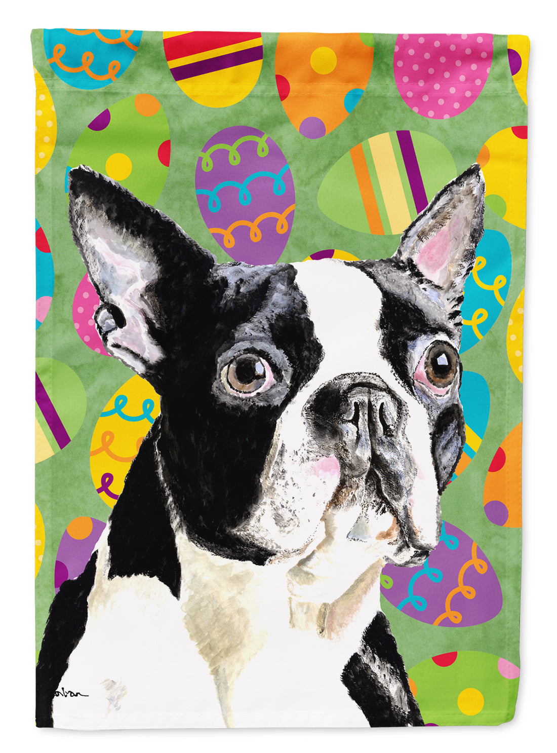 Boston Terrier Easter Eggtravaganza Garden Flag Mailbox Decorative Yard Banner Outside Patio Artwork for Flower Beds, Garden Size, Multicolor