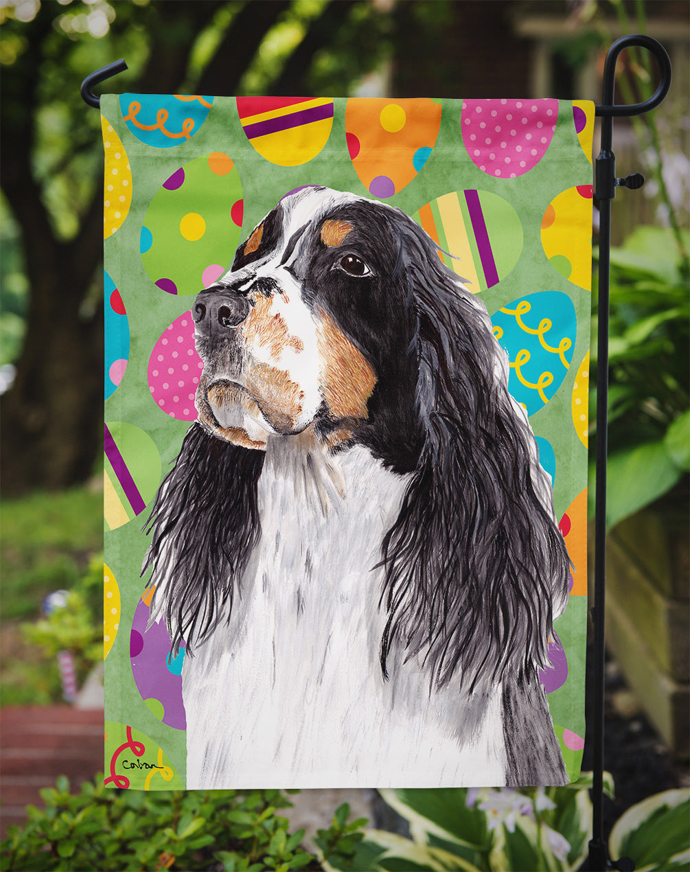 Springer Spaniel Easter Eggtravaganza Garden Flag Mailbox Decorative Yard Banner Outside Patio Artwork for Flower Beds, Garden Size, Multicolor