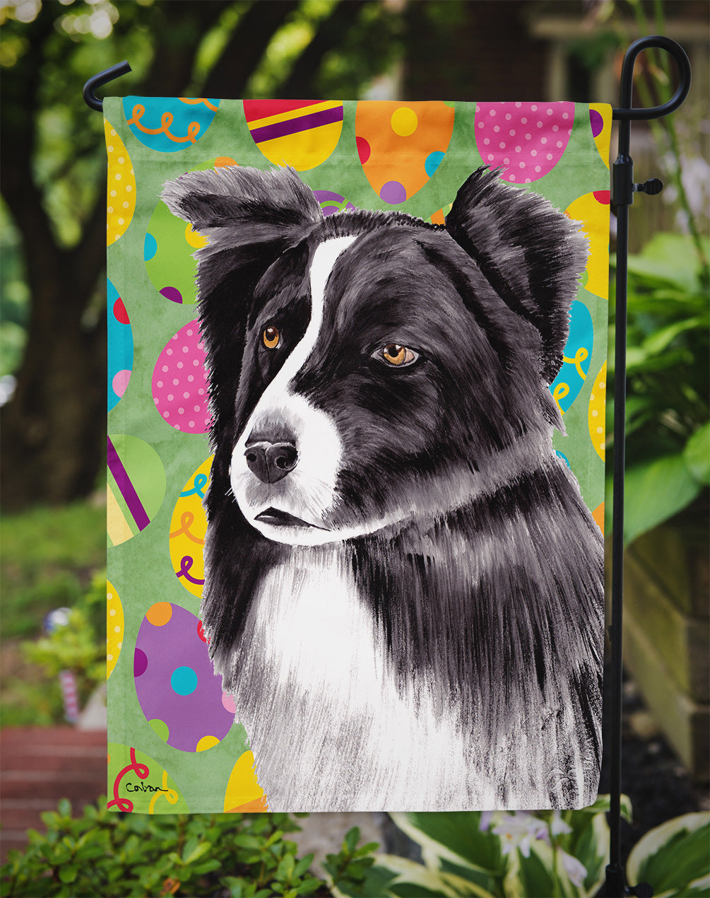 Border Collie Easter Eggtravaganza Garden Flag Mailbox Decorative Yard Banner Outside Patio Artwork for Flower Beds, Garden Size, Multicolor