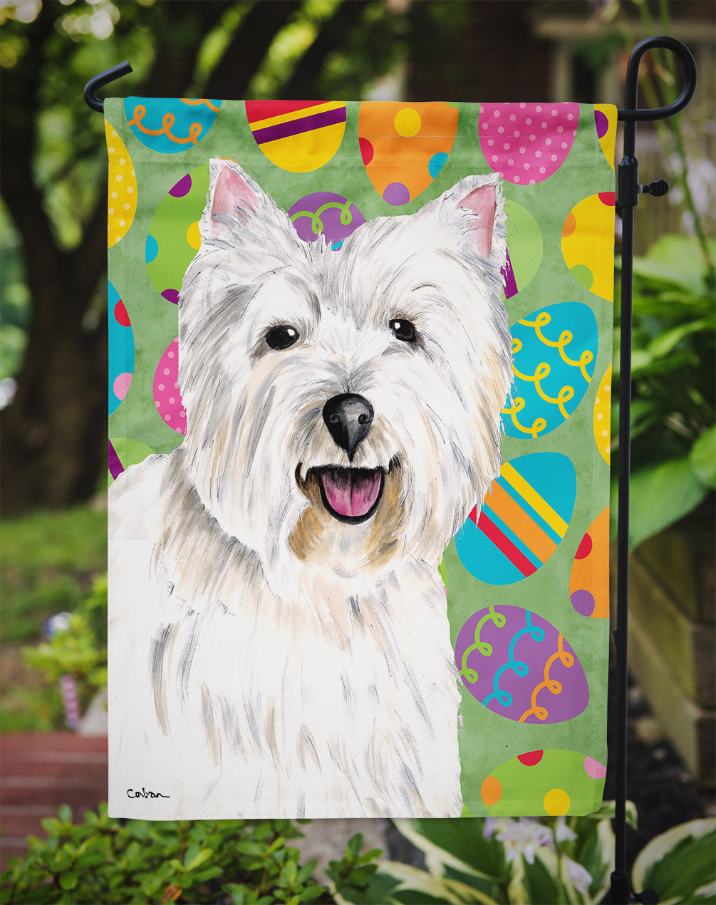 Westie Easter Eggtravaganza Garden Flag Mailbox Decorative Yard Banner Outside Patio Artwork for Flower Beds, Garden Size, Multicolor