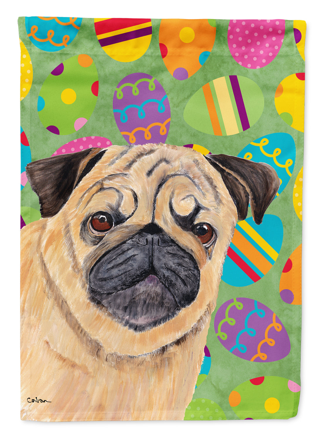 Pug Easter Eggtravaganza Garden Flag Mailbox Decorative Yard Banner Outside Patio Artwork for Flower Beds, Garden Size, Multicolor