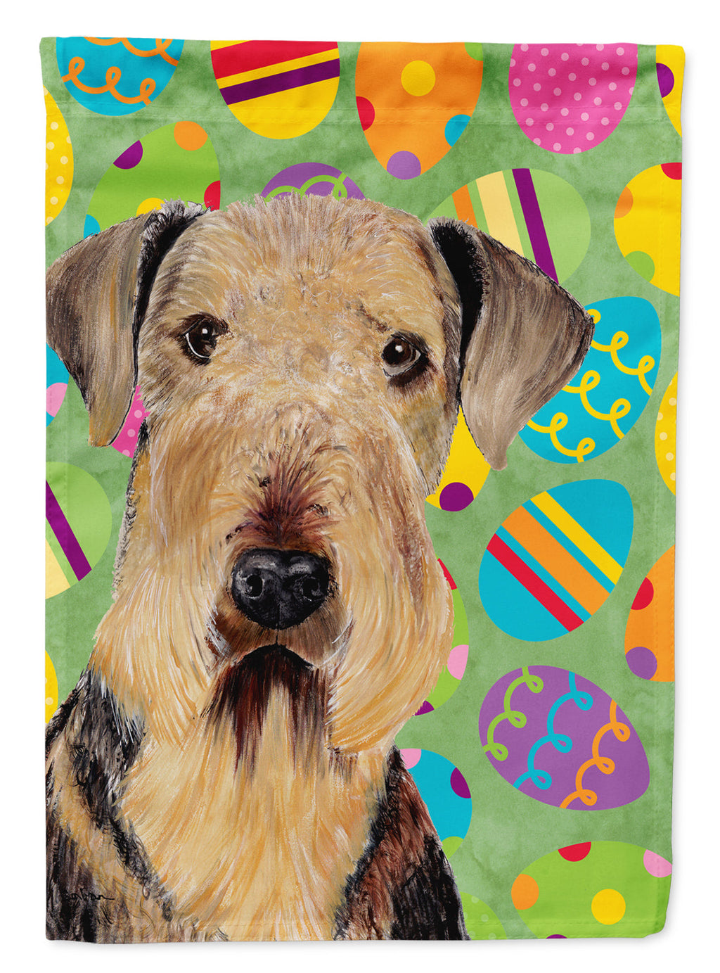 Airedale Easter Eggtravaganza Garden Flag Mailbox Decorative Yard Banner Outside Patio Artwork for Flower Beds, Garden Size, Multicolor