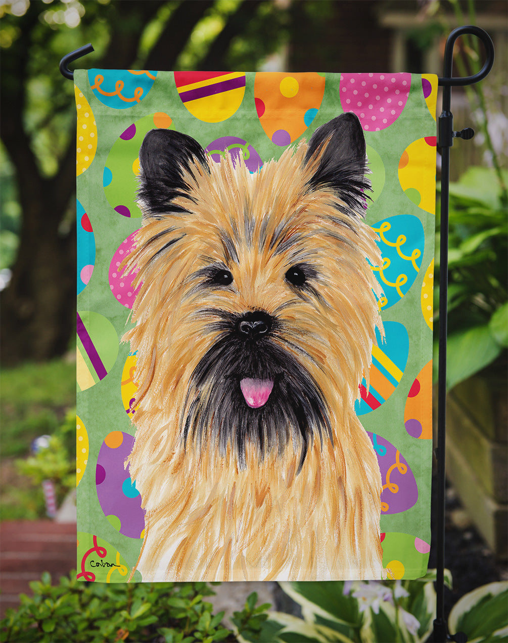 Cairn Terrier Easter Eggtravaganza Garden Flag Mailbox Decorative Yard Banner Outside Patio Artwork for Flower Beds, Garden Size, Multicolor