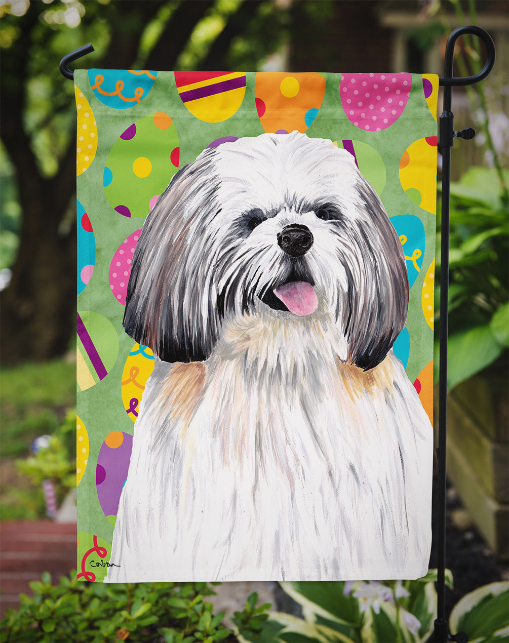 Shih Tzu Easter Eggtravaganza Garden Flag Mailbox Decorative Yard Banner Outside Patio Artwork for Flower Beds, Garden Size, Multicolor